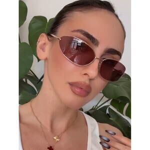 NEW Loewe LW40164U Mask Wrap Sunglasses in Gold Purple